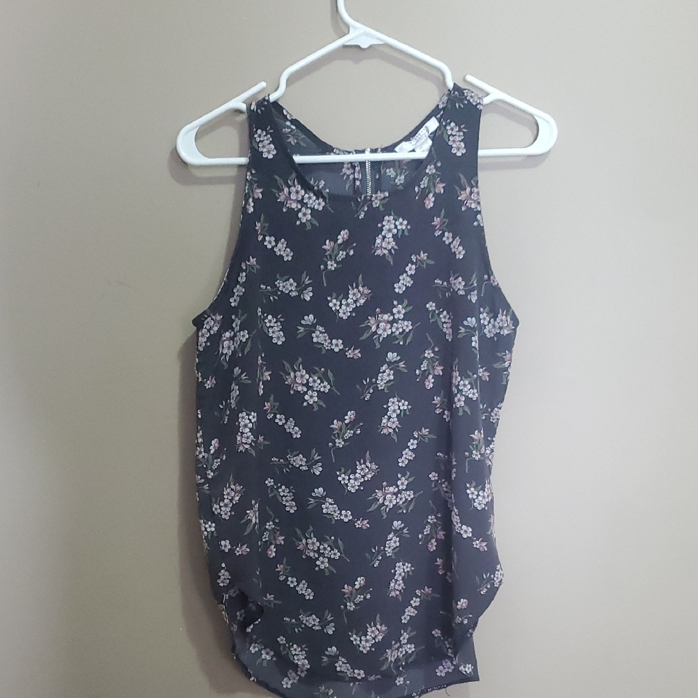 Streetwear Society Floral Tank Top - Black and White Size Large
